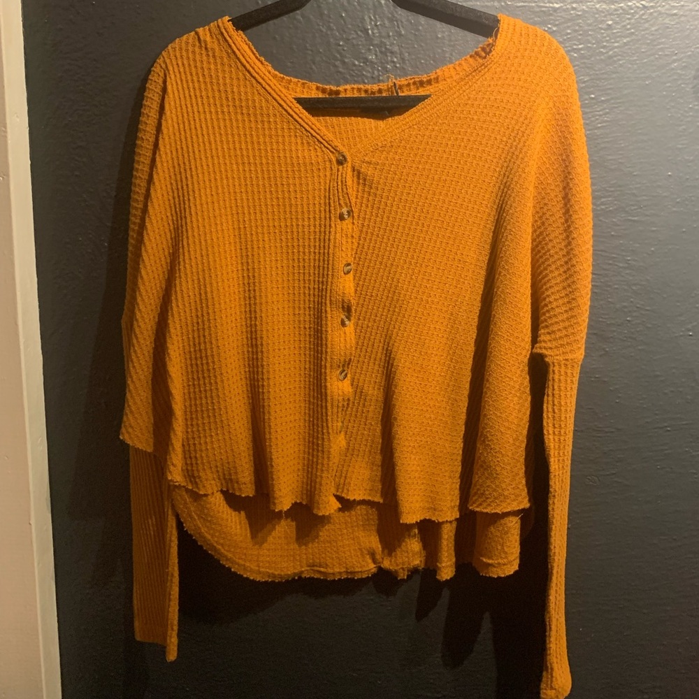 Urban Outfitters Yellow Button Down Cardigan Sweater